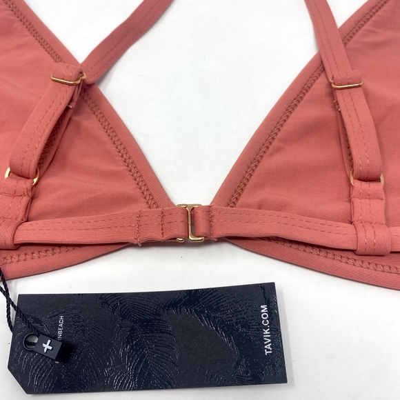 TAVIK Jett Textured Triangle Swim Bikini TOP ONLY Textured Rose - Picture 6 of 8